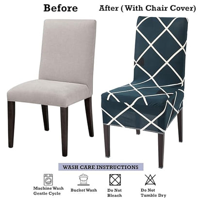 STRETCHABLE CHAIR COVERS, CROSS BLUE