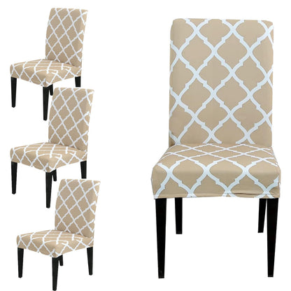 Diamond Beige Printed Chair Cover