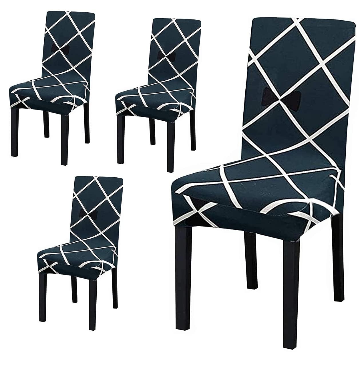 Cross Blue Printed Chair Cover