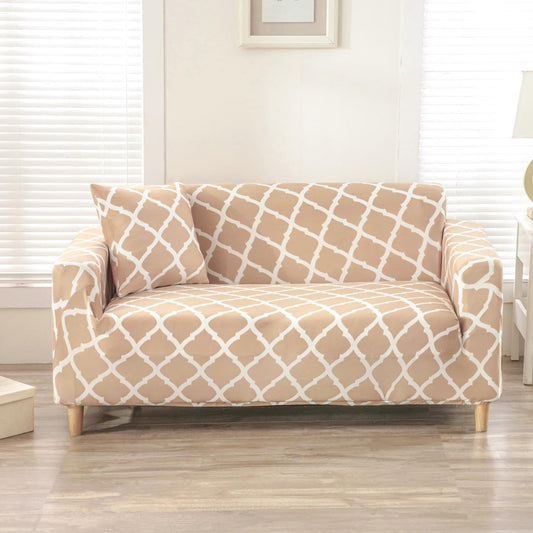 Quirkyhub- Diamond Beige Strechable Sofa Cover