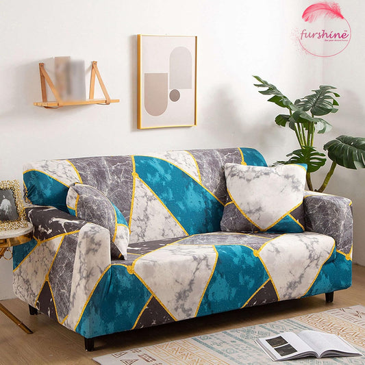 Quirkyhub 2025 Blue Marble Strechable Sofa Cover