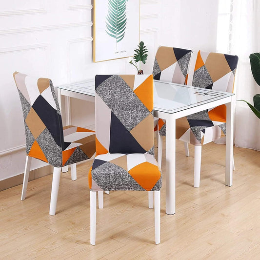 Prism Orange Printed Chair Cover