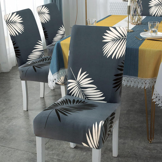 Charcoal Fern Printed Chair Cover