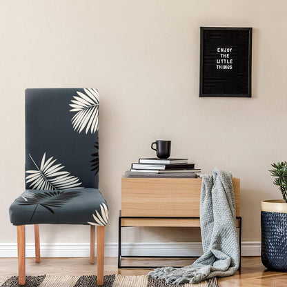 Charcoal Fern Printed Chair Cover