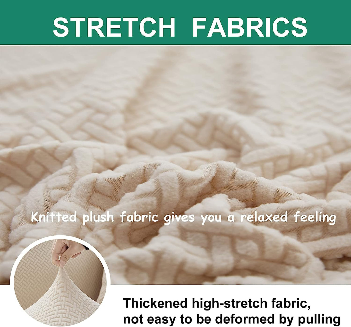 2025 L Shape Polar Fleece Sofa Cover : Cream