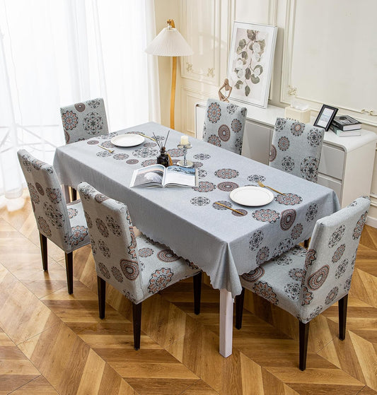 Premium Dining Table & Chair Cover Combo - Bronze Chakra