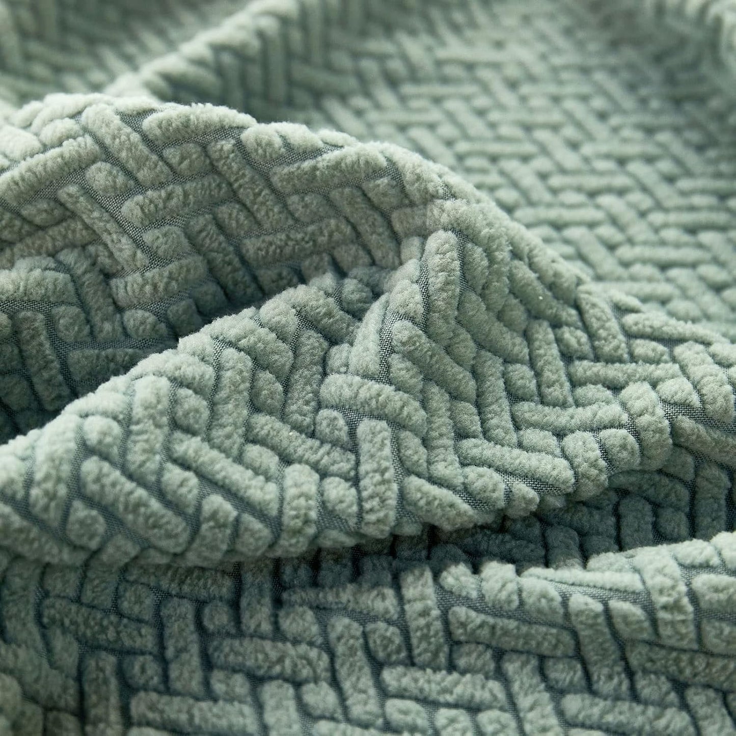 2025 Polar Fleece Sofa Cover : Pastel Green