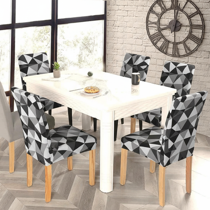 Black Multi Printed Chair Cover