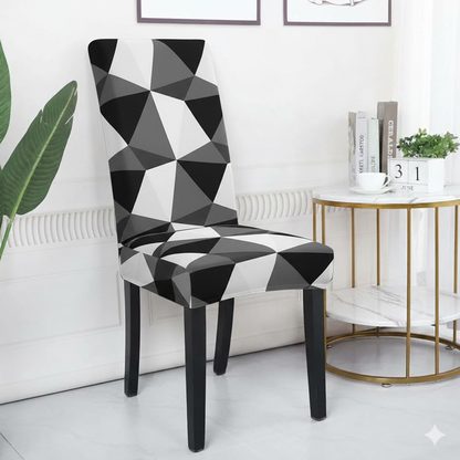 Black Multi Printed Chair Cover