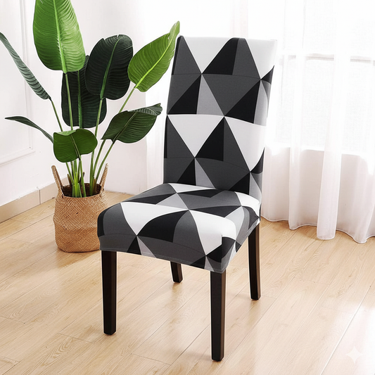Black Multi Printed Chair Cover