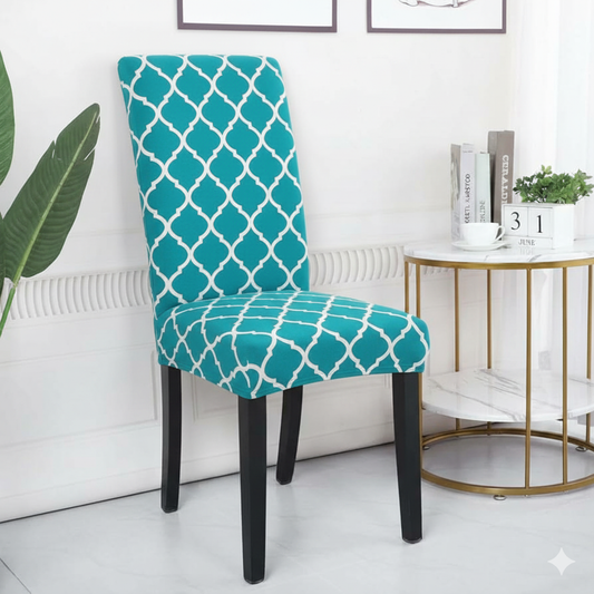 Blue Diamond Printed Chair Cover