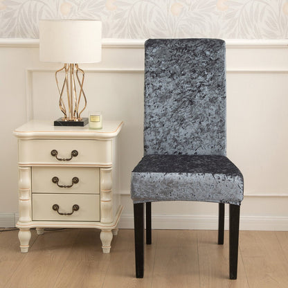 Quirky Hub Premium Wrinkle-Free Stretchable | Washable Plain Velvet Chair Covers |Dark Grey  (QHCC-170)