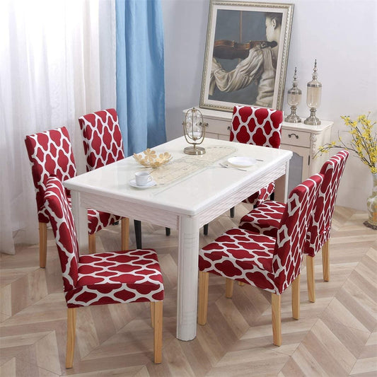 Red Diamond Printed Chair Cover