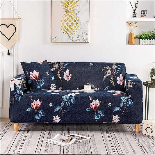 Quirkyhub- Lotus Blue Strechable Sofa Cover