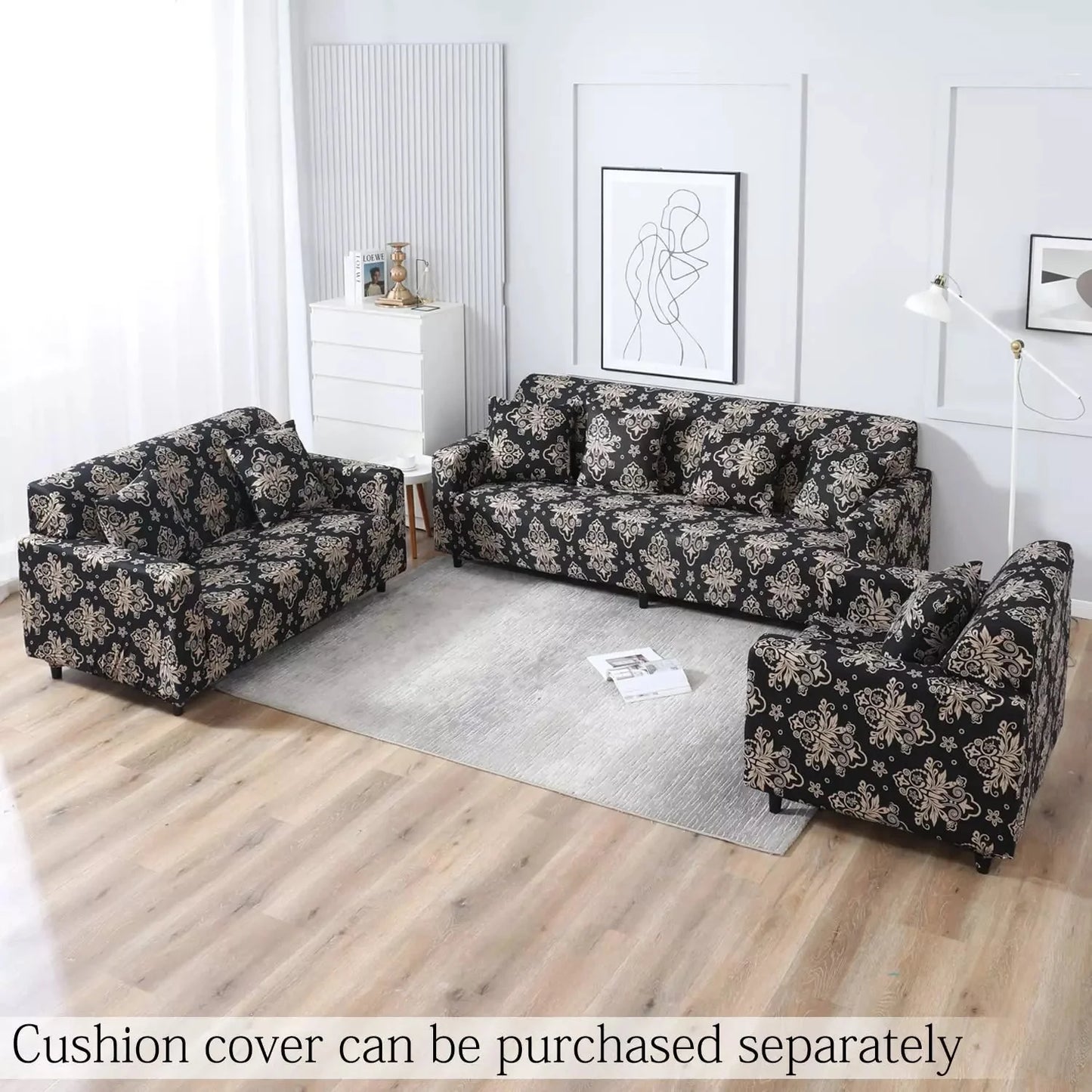 Blooming Elegance: Floral brown Sofa Covers for Fabulous Home Decor - Fab Home Decor - Sofa Cover