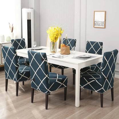 STRETCHABLE CHAIR COVERS, CROSS BLUE - Fab Home Decor - Sofa Cover