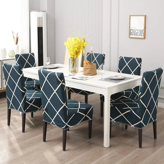 STRETCHABLE CHAIR COVERS, CROSS BLUE - Fab Home Decor - Sofa Cover