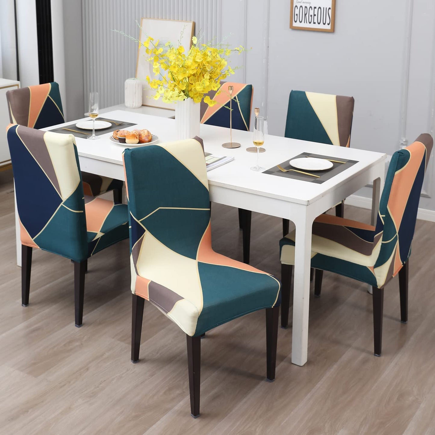 STRETCHABLE CHAIR COVERS, MULTI COLOR PRISM - Fab Home Decor - Sofa Cover